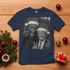 Funny Bigfoot Selfie Christmas T Shirt Sasquatch Trump Meme TS14 Navy Print Your Wear