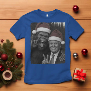 Funny Bigfoot Selfie Christmas T Shirt Sasquatch Trump Meme TS14 Royal Blue Print Your Wear