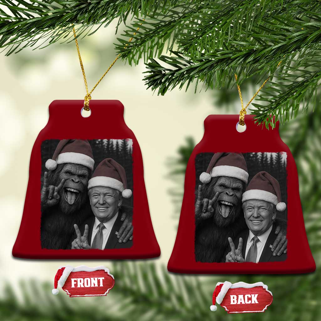 Funny Bigfoot Selfie Xmas Ceramic Ornament Sasquatch Trump Meme TS14 Print Your Wear