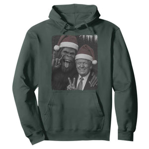 Funny Bigfoot Selfie Christmas Hoodie Sasquatch Trump Meme TS14 Dark Forest Green Print Your Wear