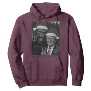 Funny Bigfoot Selfie Christmas Hoodie Sasquatch Trump Meme TS14 Maroon Print Your Wear
