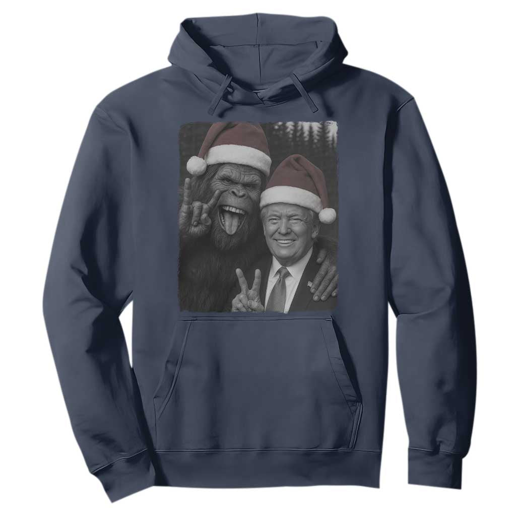 Funny Bigfoot Selfie Christmas Hoodie Sasquatch Trump Meme TS14 Navy Print Your Wear