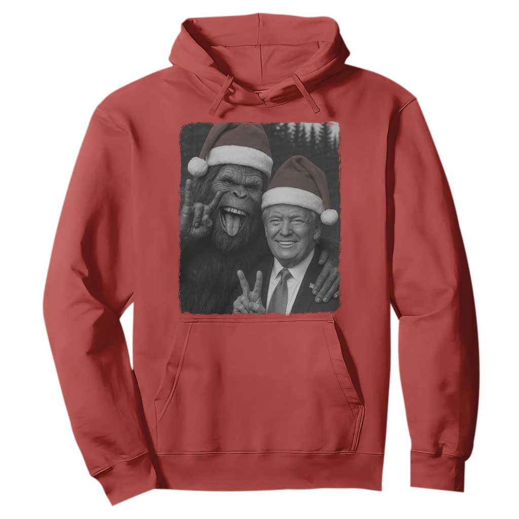 Funny Bigfoot Selfie Christmas Hoodie Sasquatch Trump Meme TS14 Red Print Your Wear