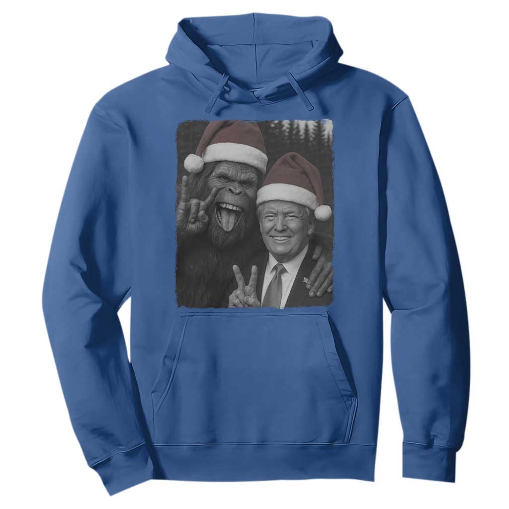Funny Bigfoot Selfie Christmas Hoodie Sasquatch Trump Meme TS14 Royal Blue Print Your Wear