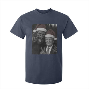 Funny Bigfoot Selfie Christmas T Shirt For Kid Sasquatch Trump Meme TS14 Navy Print Your Wear