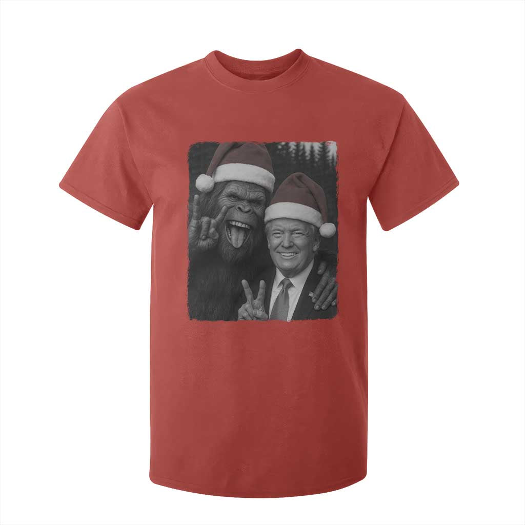 Funny Bigfoot Selfie Christmas T Shirt For Kid Sasquatch Trump Meme TS14 Red Print Your Wear
