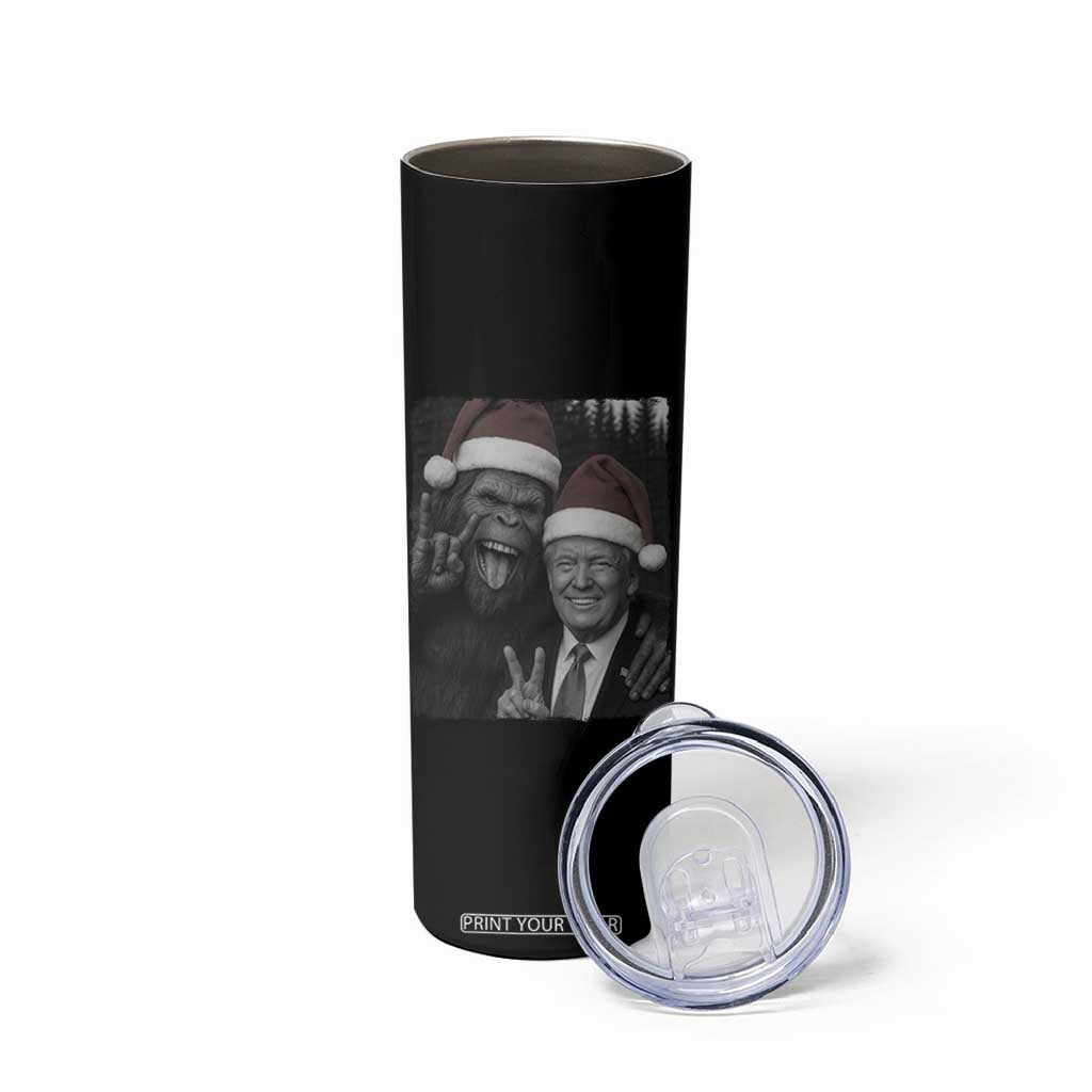 Funny Bigfoot Selfie Christmas Skinny Tumbler Sasquatch Trump Meme TS14 Print Your Wear