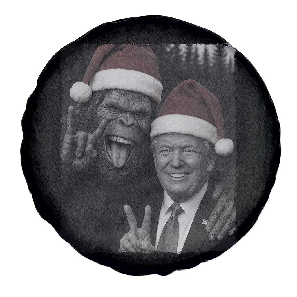 Funny Bigfoot Selfie Christmas Spare Tire Cover Sasquatch Trump Meme TS14 Print Your Wear