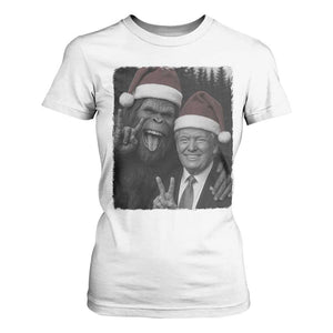 Funny Bigfoot Selfie Christmas T Shirt For Women Sasquatch Trump Meme TS14 White Print Your Wear