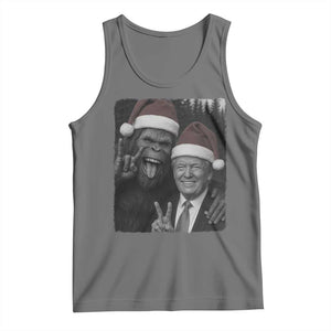 Funny Bigfoot Selfie Christmas Tank Top Sasquatch Trump Meme TS14 Black Heather Print Your Wear
