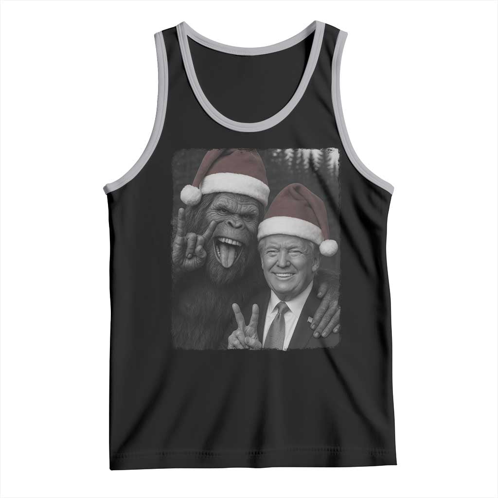 Funny Bigfoot Selfie Christmas Tank Top Sasquatch Trump Meme TS14 Black Athletic Heather Print Your Wear