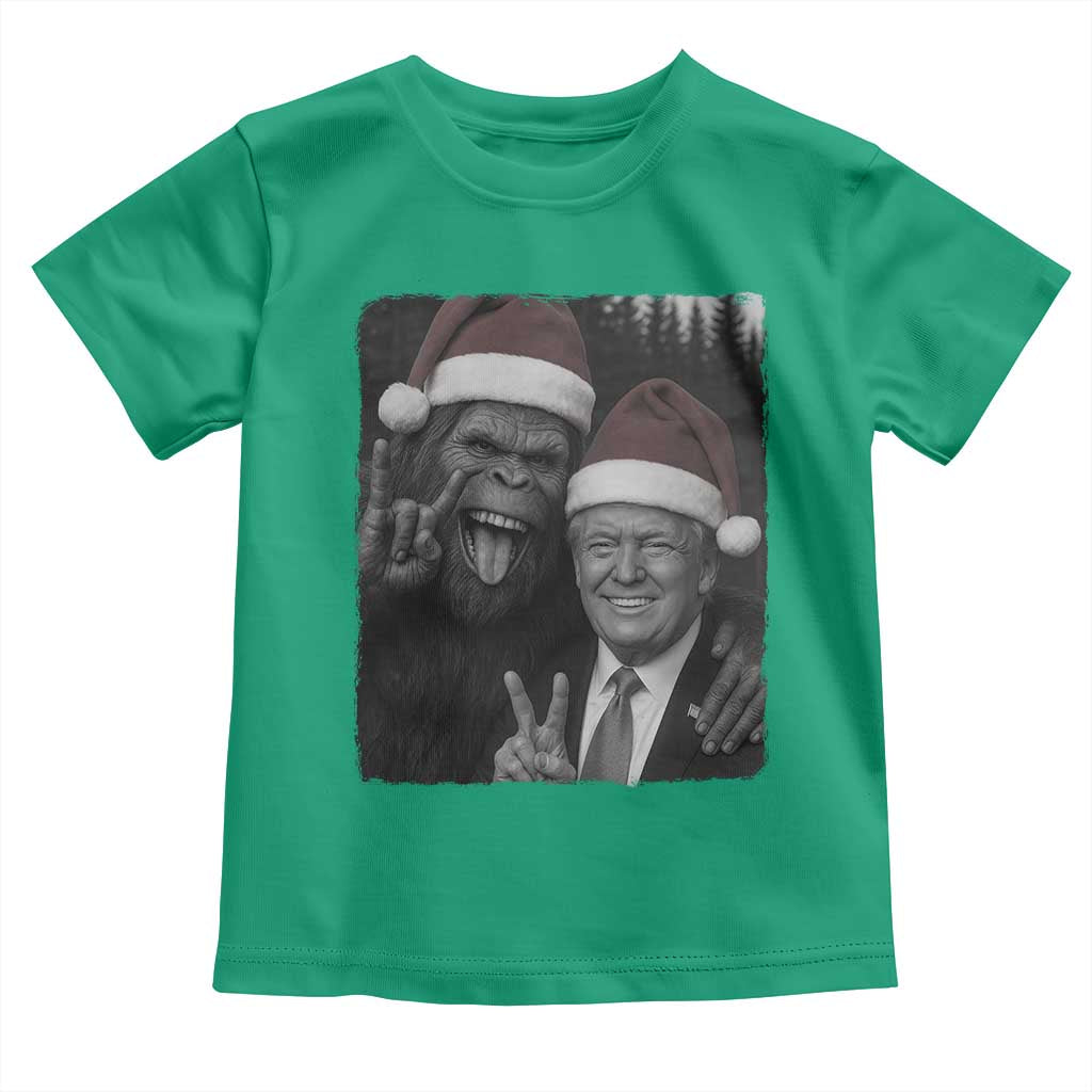Funny Bigfoot Selfie Christmas Toddler T Shirt Sasquatch Trump Meme TS14 Irish Green Print Your Wear