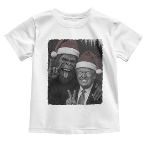 Funny Bigfoot Selfie Christmas Toddler T Shirt Sasquatch Trump Meme TS14 White Print Your Wear