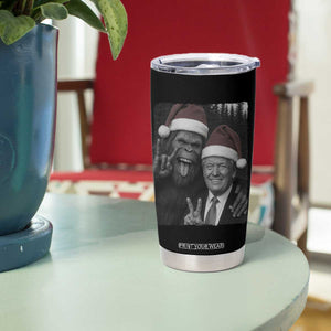 Funny Bigfoot Selfie Christmas Tumbler Cup Sasquatch Trump Meme TS14 Print Your Wear