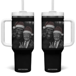 Funny Bigfoot Selfie Christmas Tumbler With Handle Sasquatch Trump Meme TS14 One Size: 40 oz Black Print Your Wear