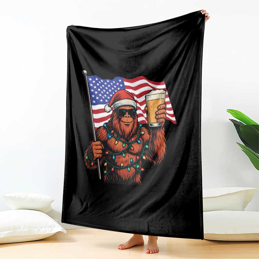 Bigfoot Beer Christmas Throw Blanket Sasquatch American Flag Patriotic TS14 Print Your Wear
