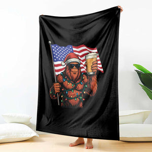 Bigfoot Beer Christmas Throw Blanket Sasquatch American Flag Patriotic TS14 Print Your Wear