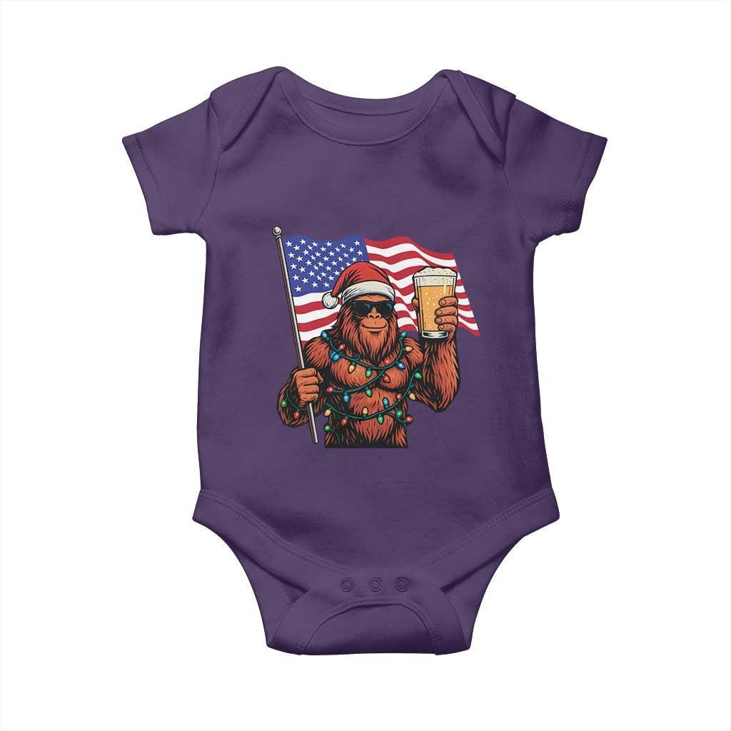 Bigfoot Beer Christmas Baby Onesie Sasquatch American Flag Patriotic TS14 Purple Print Your Wear