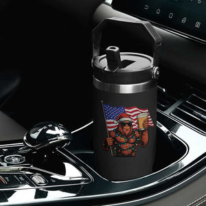 Bigfoot Beer Christmas Flip Straw Tumbler Sasquatch American Flag Patriotic TS14 Print Your Wear
