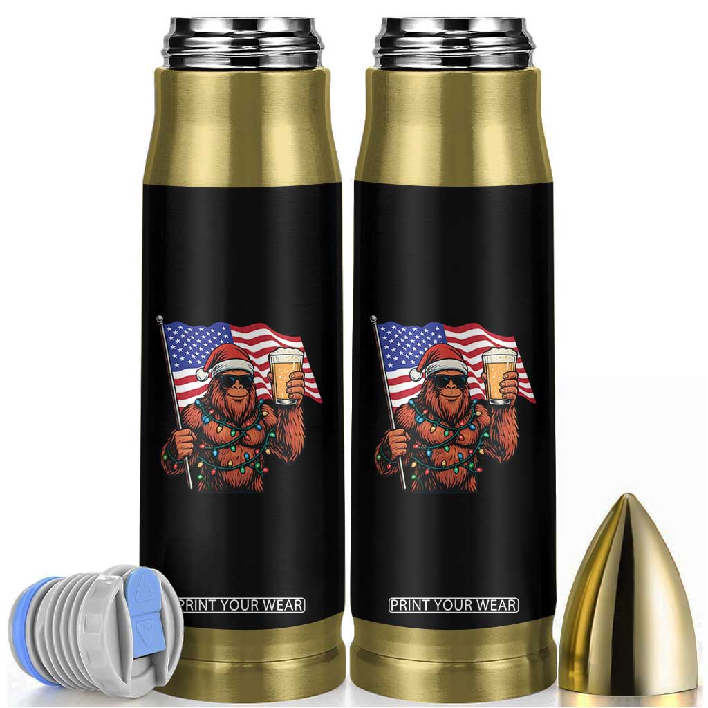 Bigfoot Beer Christmas Bullet Tumbler Sasquatch American Flag Patriotic TS14 Black Print Your Wear