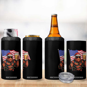 Bigfoot Beer Christmas 4 in 1 Can Cooler Tumbler Sasquatch American Flag Patriotic TS14 Print Your Wear