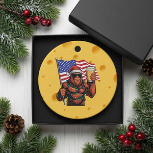 Bigfoot Beer Xmas Ceramic Ornament Sasquatch American Flag Patriotic TS14 1pc Yellow Cheese Print Your Wear