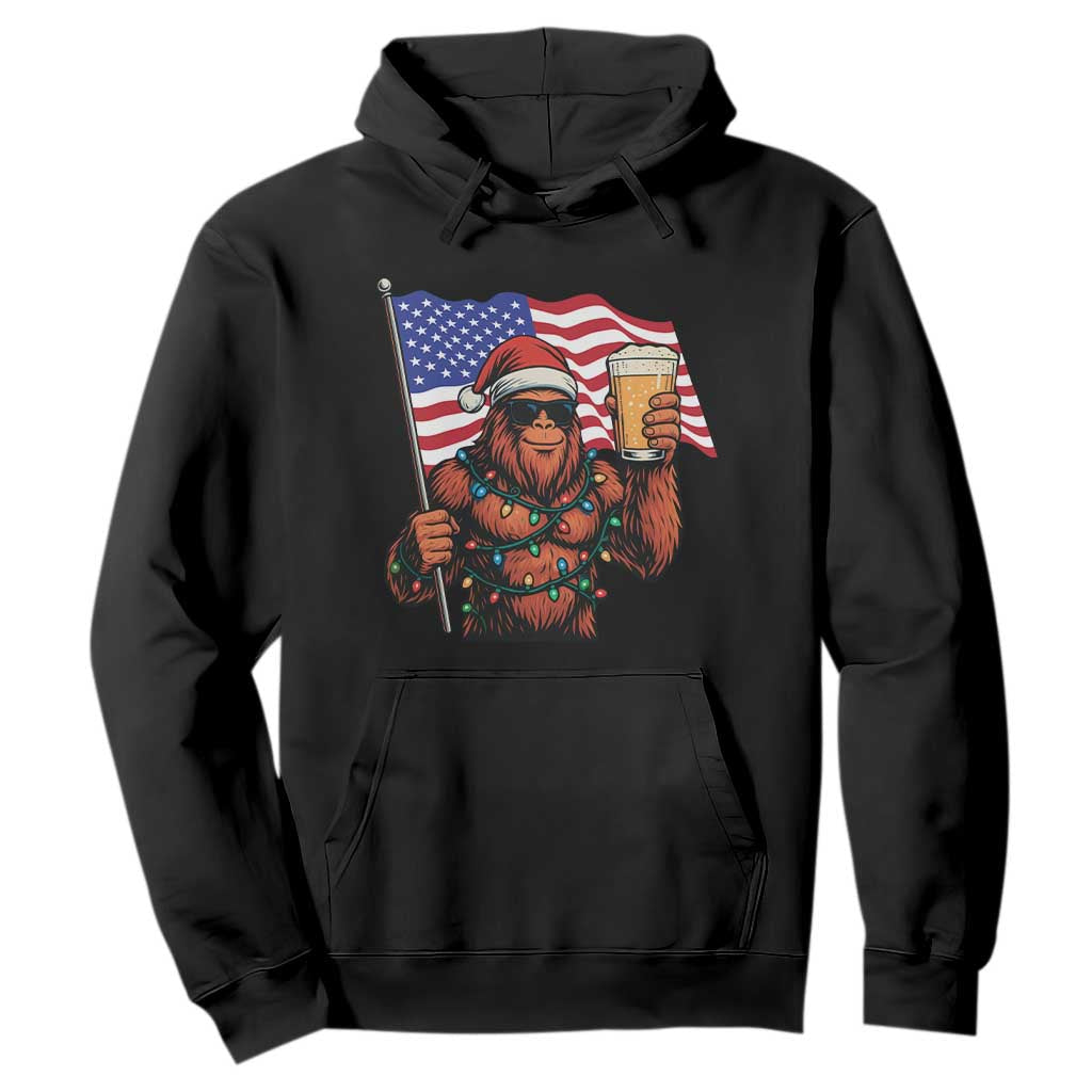 Bigfoot Beer Christmas Hoodie Sasquatch American Flag Patriotic TS14 Black Print Your Wear