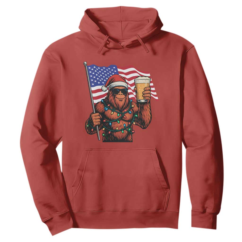 Bigfoot Beer Christmas Hoodie Sasquatch American Flag Patriotic TS14 Red Print Your Wear