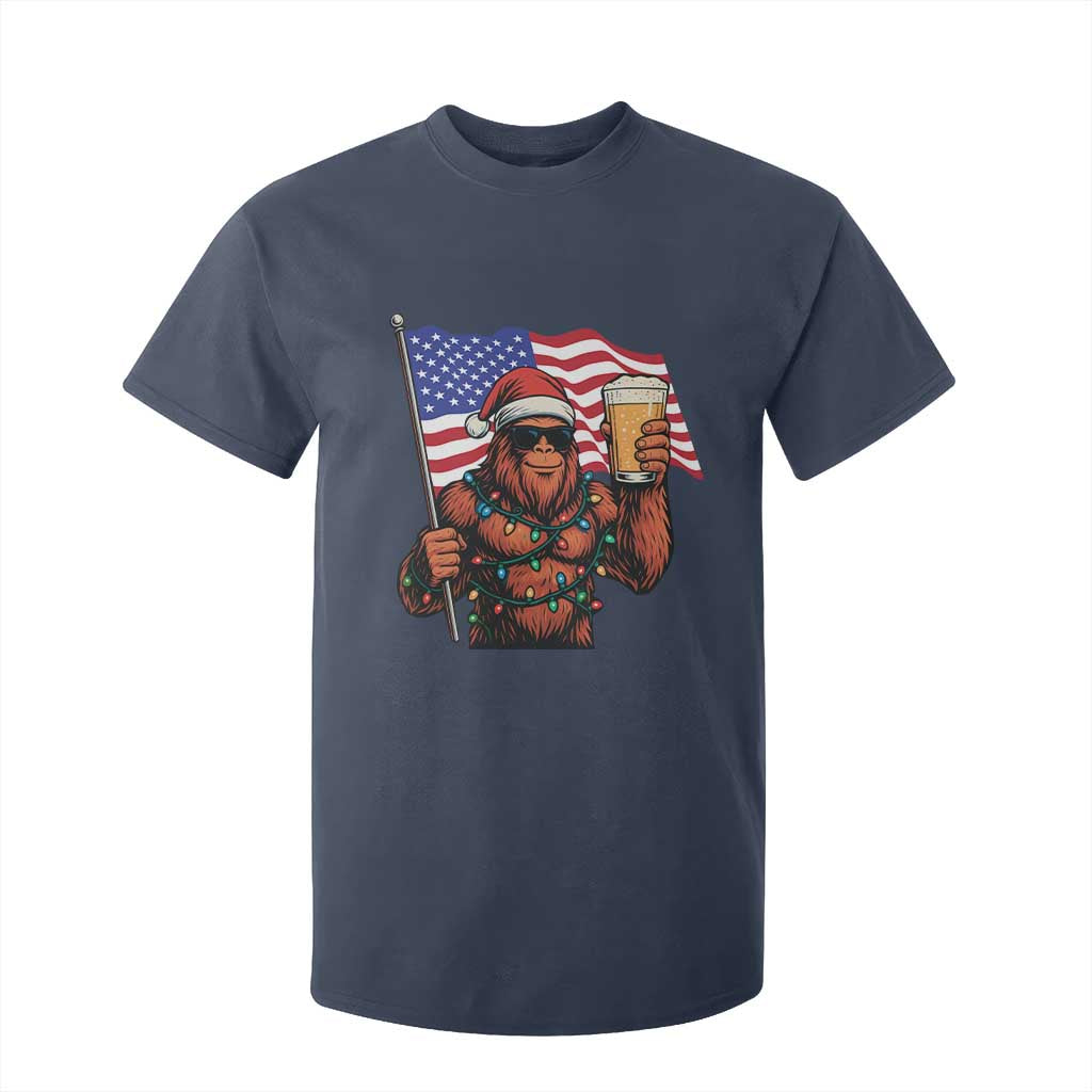 Bigfoot Beer Christmas T Shirt For Kid Sasquatch American Flag Patriotic TS14 Navy Print Your Wear