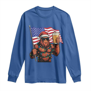 Bigfoot Beer Christmas Long Sleeve Shirt Sasquatch American Flag Patriotic TS14 Royal Blue Print Your Wear