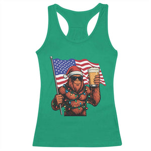 Bigfoot Beer Christmas Racerback Tank Top Sasquatch American Flag Patriotic - Print Your Wear
