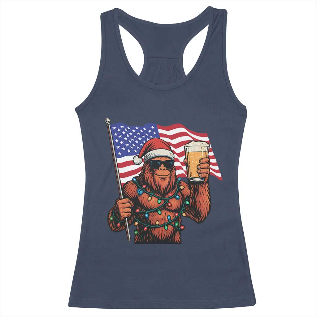 Bigfoot Beer Christmas Racerback Tank Top Sasquatch American Flag Patriotic TS14 Navy Print Your Wear