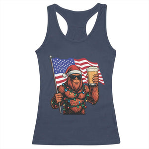 Bigfoot Beer Christmas Racerback Tank Top Sasquatch American Flag Patriotic - Print Your Wear
