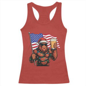 Bigfoot Beer Christmas Racerback Tank Top Sasquatch American Flag Patriotic - Print Your Wear