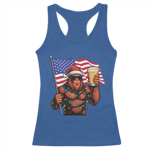 Bigfoot Beer Christmas Racerback Tank Top Sasquatch American Flag Patriotic - Print Your Wear