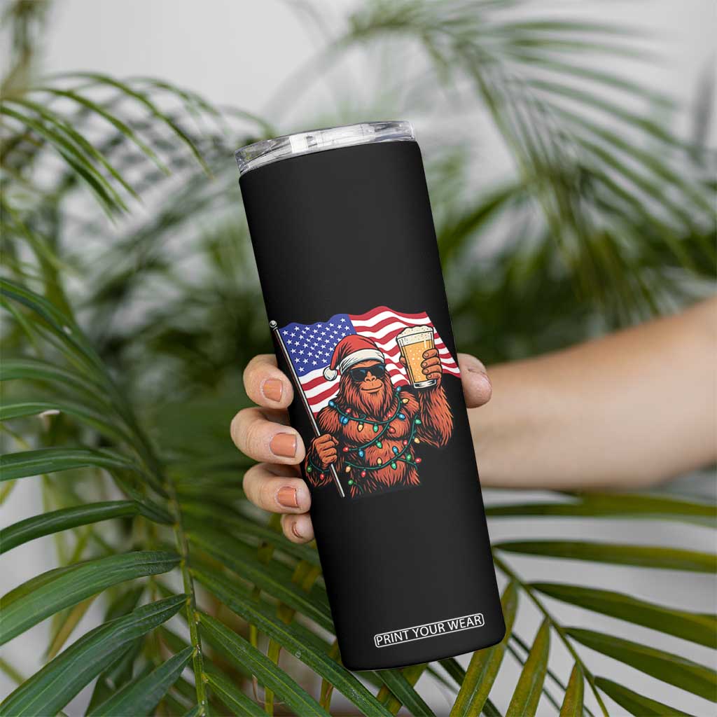 Bigfoot Beer Christmas Skinny Tumbler Sasquatch American Flag Patriotic TS14 Print Your Wear