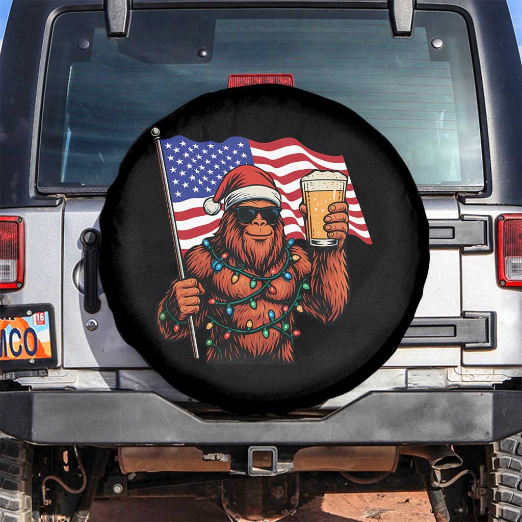Bigfoot Beer Christmas Spare Tire Cover Sasquatch American Flag Patriotic TS14 No hole Black Print Your Wear