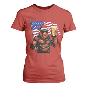 Bigfoot Beer Christmas T Shirt For Women Sasquatch American Flag Patriotic TS14 Red Print Your Wear