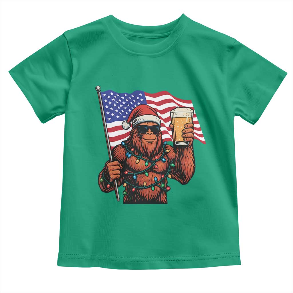 Bigfoot Beer Christmas Toddler T Shirt Sasquatch American Flag Patriotic TS14 Irish Green Print Your Wear