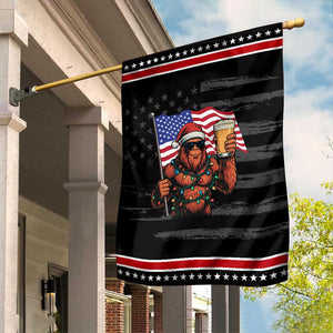 Bigfoot Beer Christmas Garden Flag Sasquatch American Flag Patriotic TS14 Distressed Black Red Print Your Wear