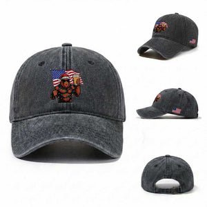 Bigfoot Beer Christmas Washed Cotton Baseball Cap Sasquatch American Flag Patriotic TS14 Washed Cap Universal Fit Dark Gray Print Your Wear