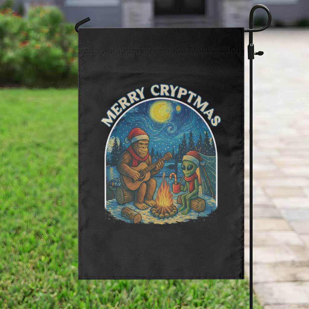 Funny Bigfoot Christmas Garden Flag Sasquatch Alien Merry Cryptmas TS14 Print Your Wear