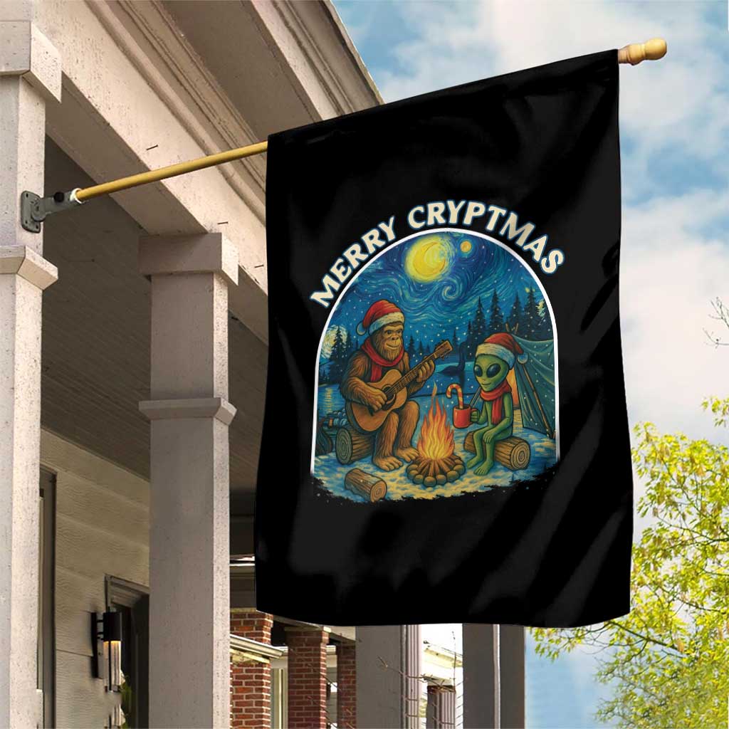 Funny Bigfoot Christmas Garden Flag Sasquatch Alien Merry Cryptmas TS14 Print Your Wear