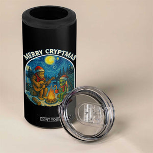 Funny Bigfoot Christmas 4 in 1 Can Cooler Tumbler Sasquatch Alien Merry Cryptmas TS14 Print Your Wear