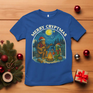 Funny Bigfoot Christmas T Shirt Sasquatch Alien Merry Cryptmas TS14 Royal Blue Print Your Wear