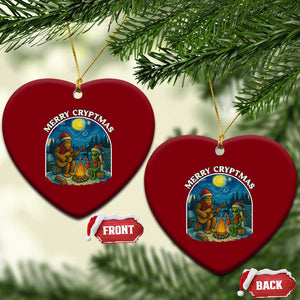 Funny Bigfoot Xmas Ceramic Ornament Sasquatch Alien Merry Cryptmas TS14 Print Your Wear
