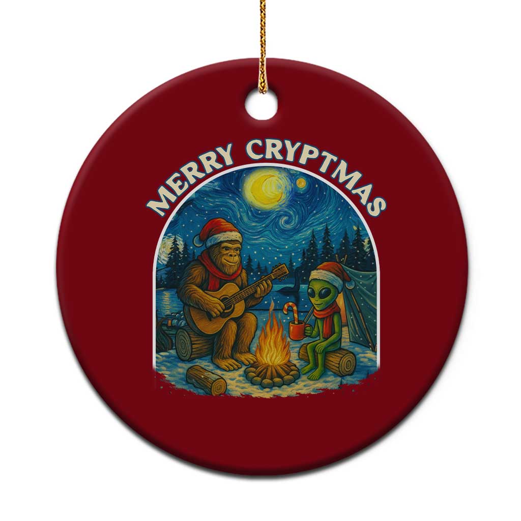 Funny Bigfoot Xmas Ceramic Ornament Sasquatch Alien Merry Cryptmas TS14 1pc Red Print Your Wear