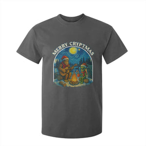 Funny Bigfoot Christmas T Shirt For Kid Sasquatch Alien Merry Cryptmas TS14 Dark Heather Print Your Wear
