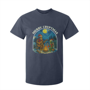 Funny Bigfoot Christmas T Shirt For Kid Sasquatch Alien Merry Cryptmas TS14 Navy Print Your Wear