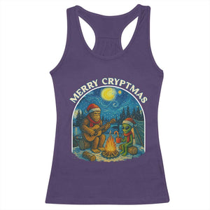Funny Bigfoot Christmas Racerback Tank Top Sasquatch Alien Merry Cryptmas TS14 Purple Print Your Wear
